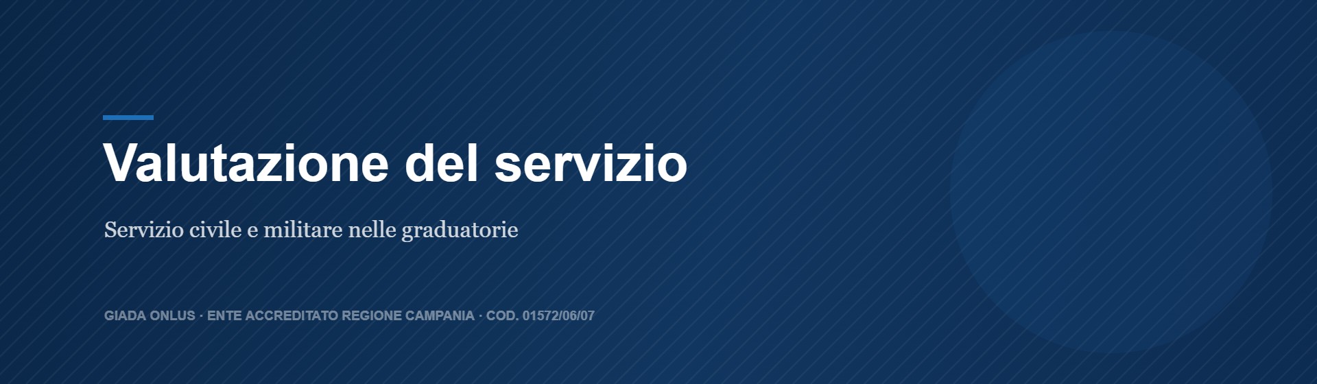 Valutazione del servizio — Giada Onlus