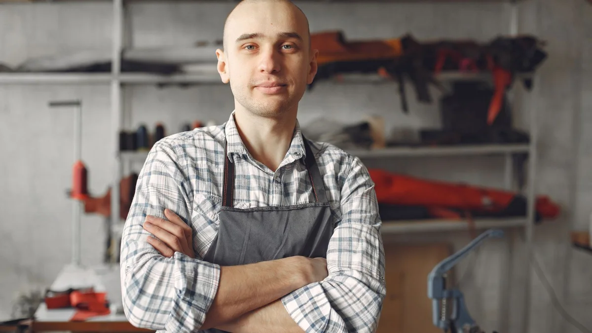 Titolare di una piccola impresa al lavoro