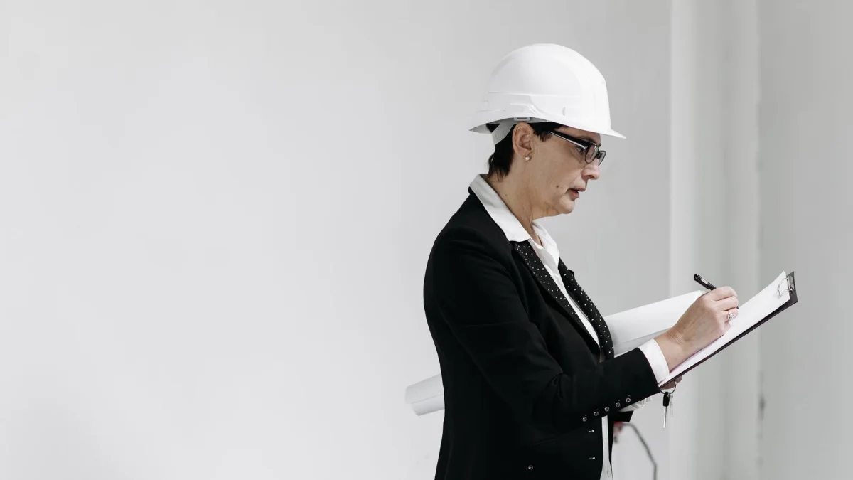 Professionista della sicurezza durante una verifica documentale